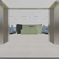 Shopping Mall Lobby With Long Corridor Elevators On Both Sides Carpeted Floor And Modern Lighting