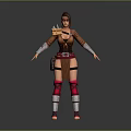 Adventurous Female Character In Brown Armor With Small Fox Creature Companion