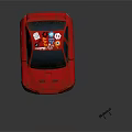 Red Stylish Sports Car With Mobil 1 Stickers Sporty Wheels And Rear Spoiler