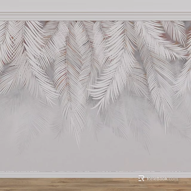 Soft White Feathers With Delicate Texture On Light Gray Background Design 3d model 