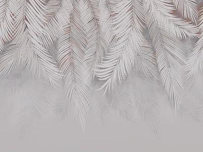 Soft White Feathers With Delicate Texture On Light Gray Background Design 3d model