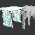 Two Wooden Outdoor Pergolas with Lattice Structure and Climbing Vines