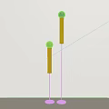 Modern Minimalist Floor Lamps With Two Different Heights White Cylinder And Black Gold Bases