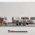 Modern sofa coffee table combination 3d model