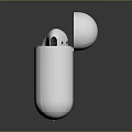 White Wireless Bluetooth Earbuds With Charging Case And Green Indicator Light