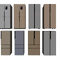 Refrigerators And Freezers Displaying Various Door Designs Sleek Metallic Finishes And Modern Styles