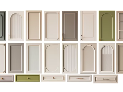Assorted Cabinet Door And Drawer Front Designs In Modern And Classic Styles 3d model