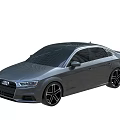 Gray Audi Four Door Sedan With Modern Design And Black Alloy Wheels