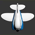 Cute White And Blue Toy Airplane With Smiling Face And Star Logo