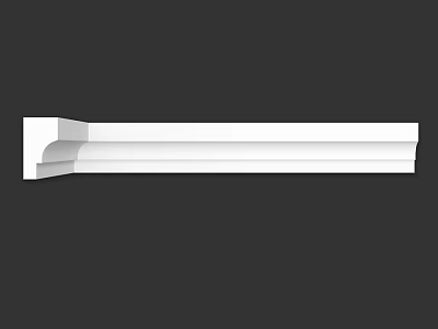 White Decorative Component With Linear Architectural Structure And Smooth Surface 3d model