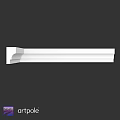 White Decorative Component With Linear Architectural Structure And Smooth Surface
