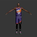 Purple Phoenix Suns Basketball Jersey Shorts And Sneakers Number 35 On Gray Background