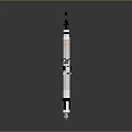 Modern Aerospace Rocket Equipment Featuring Dual Models With White Black Orange Stripe Design