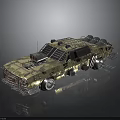 Post Apocalyptic Armored Vehicle With Spikes Solar Panels And Rustic Design 3d model