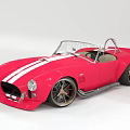Red Classic Open Top Sports Car With White Racing Stripes And Sleek Alloy Wheels