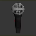 Professional Dynamic Microphone With Black Handle Red Button And Green Indicator Light