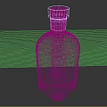 White Wine Bottle With Silver Cap 3D Rendering On Light Gray Background