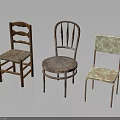 Vintage Furniture Chairs In Different Styles With Distressed Wood And Unique Back Designs