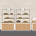 Bread Cabinet Bread Shelf Bread Display Rack 3d model