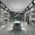 Stylish Clothing Store With Neon Sign Glass Facade And Mannequins At Entrance