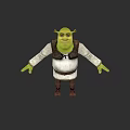 Shrek Game Movie Character With Green Skin White Shirt And Brown Vest Boots