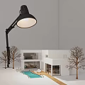 Commercial Equipment Modern Black Desk Lamp For Architectural Model Lighting