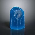 Blue Transparent Stone Cube Display on Dark Background With Polished Reflective Surface 3d model