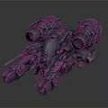 Sci-Fi Character Operating Battle Spaceship With Twin Engines And Intricate Cannon Structure