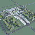Modern Anlong Station Architectural Design With Streamlined Roof And Glass Curtain Walls