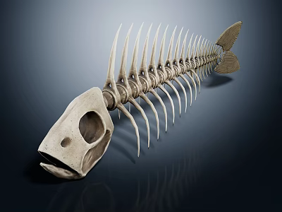 Modern Skeleton Fish Skeleton Fish Bone Fish Fossil Steel Fish Skeleton 3d model