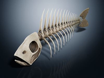 Modern Skeleton Fish Skeleton Fish Bone Fish Fossil Steel Fish Skeleton 3d model