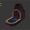 Traditional Stone Oven With Arched Opening Brick Lining And Charcoal Inside 3d model