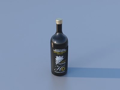 wine bottle white wine food 3d model