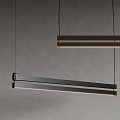 Modern Linear Pendant Lights in Black and Brown with Suspended Design and Soft Illumination