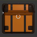 Durable Vintage Style Orange Suitcase with Brown Straps and Metal Clasps
