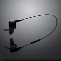 Black Neckband Headphones With Modern Design Green Indicator Lights And Built In Control Buttons