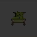 Old Military Green Tank Featuring Number 191 Turret And Tracks