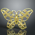 Elegant Shiny Golden Butterfly Filigree Design Accessory For Stylish Clothing Decoration