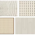 Modern Abstract Wall Art With Linear Grid Dot And Curved Line Patterns