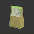 Brown Kraft Paper Bag With White Label For Household Storage And Daily Use