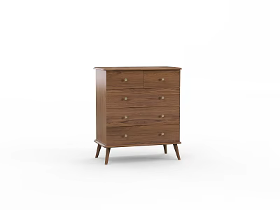 Wooden Chest of Drawers with Multiple Storage Drawers and Slim Legs Design 3d model