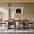 Modern Open Concept Restaurant Interior With Dining Table Chairs And Pendant Lights