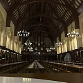 Religious Faith Inspired Sacred Worship Space Featuring Gothic Architecture Stained Glass And Wooden Pews