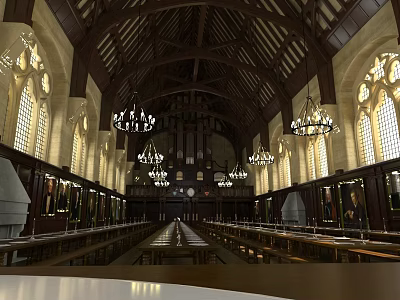 Religious Faith Inspired Sacred Worship Space Featuring Gothic Architecture Stained Glass And Wooden Pews 3d model