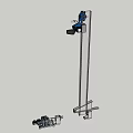 Stainless Steel Mechanical Bracket With Top Blue Component And Bottom Parts