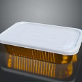 Rectangular Aluminum Foil Food Container Set With White Lid And Golden Base For Food Storage