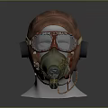 Vintage Pilot Helmet With Leather Goggles Breathing Mask And Straps