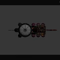 Steampunk Airship With Spherical Metallic Structure Red Accents Antennas And Round Windows