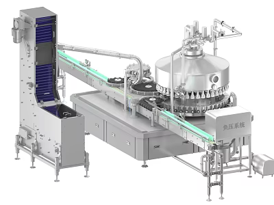 Automated Industrial Equipment Production Line With Conveyor Belt And Filling Machine 3d model