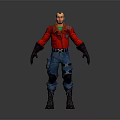 Game Movie Character 3D Model With Red Jacket Blue Pants Black Gloves And Boots